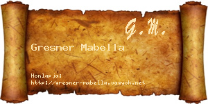 Gresner Mabella névjegykártya